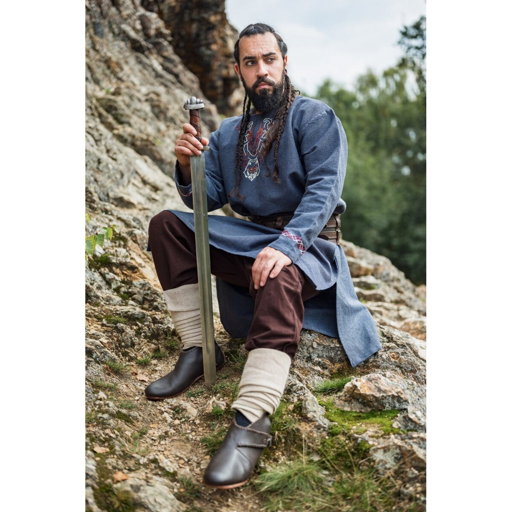 Image produit Tunique viking médiévale Freki bleu-gris