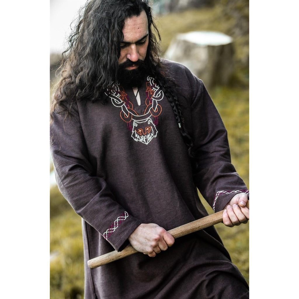 Image produit Tunique vikings médiévale Freki marron