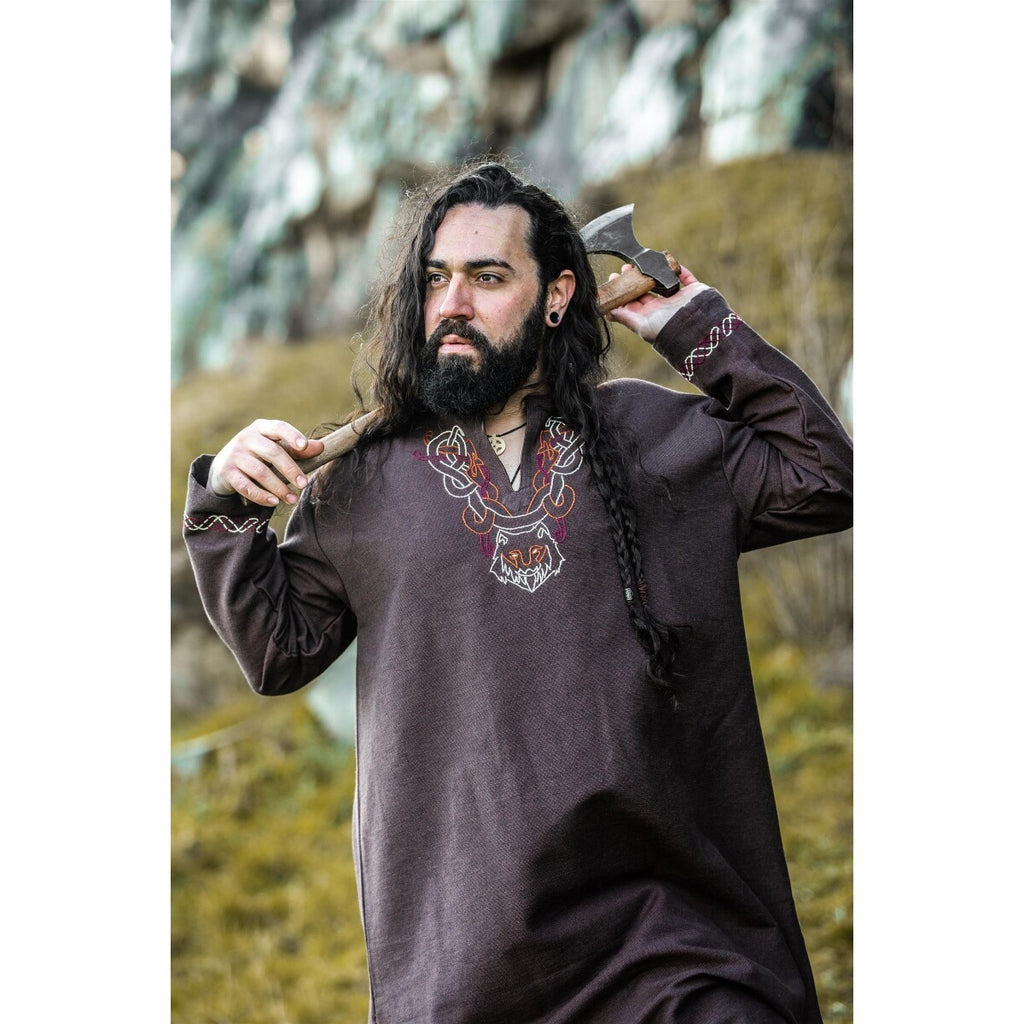 Image produit Tunique vikings médiévale Freki marron