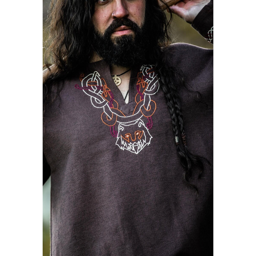 Image produit Tunique vikings médiévale Freki marron