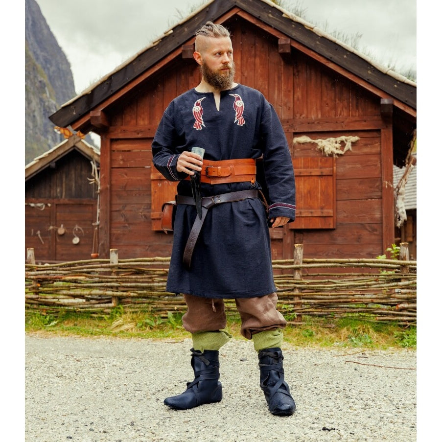 Image produit Tunique viking médiévale Hugin & Munin noir
