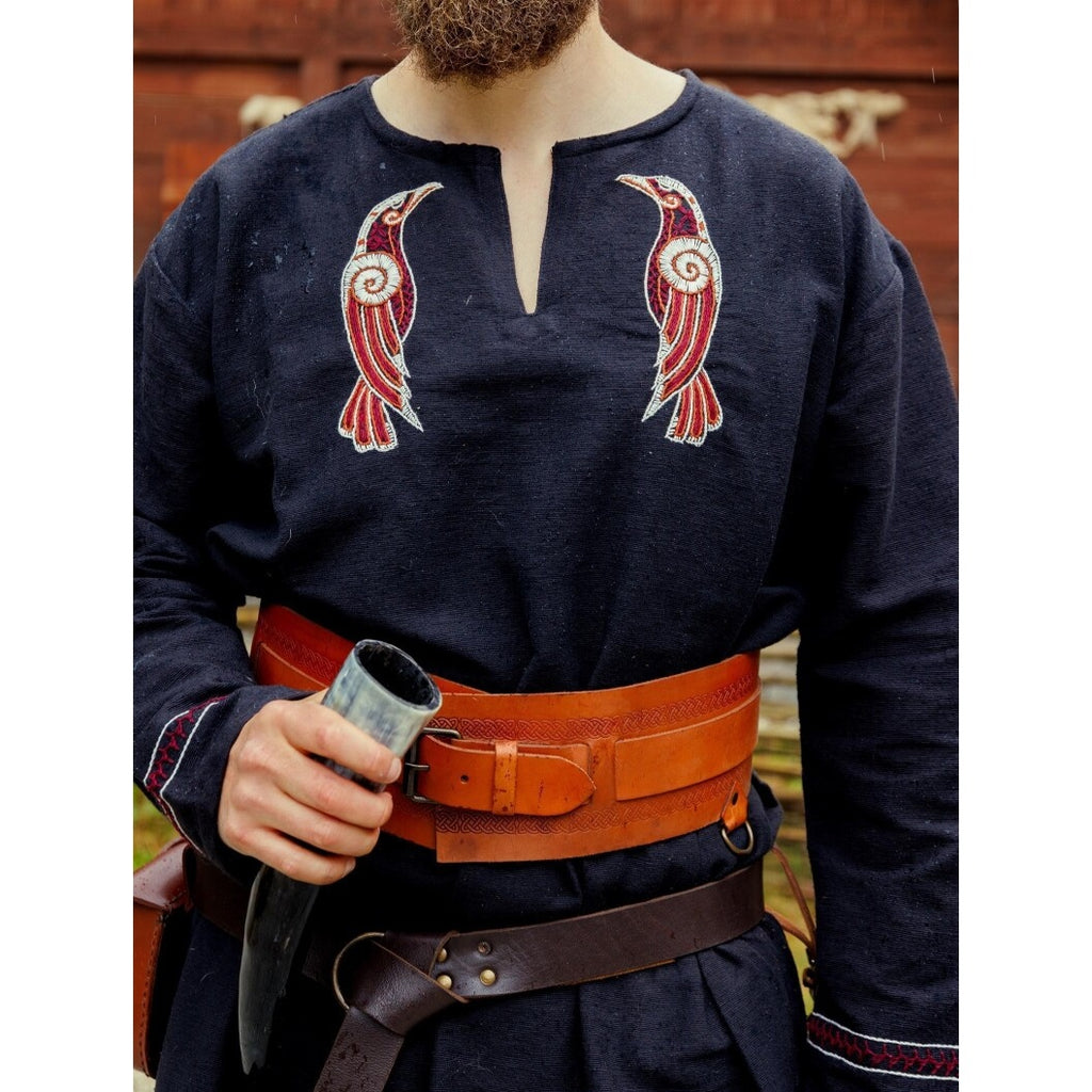 Image produit Tunique viking médiévale Hugin & Munin noir