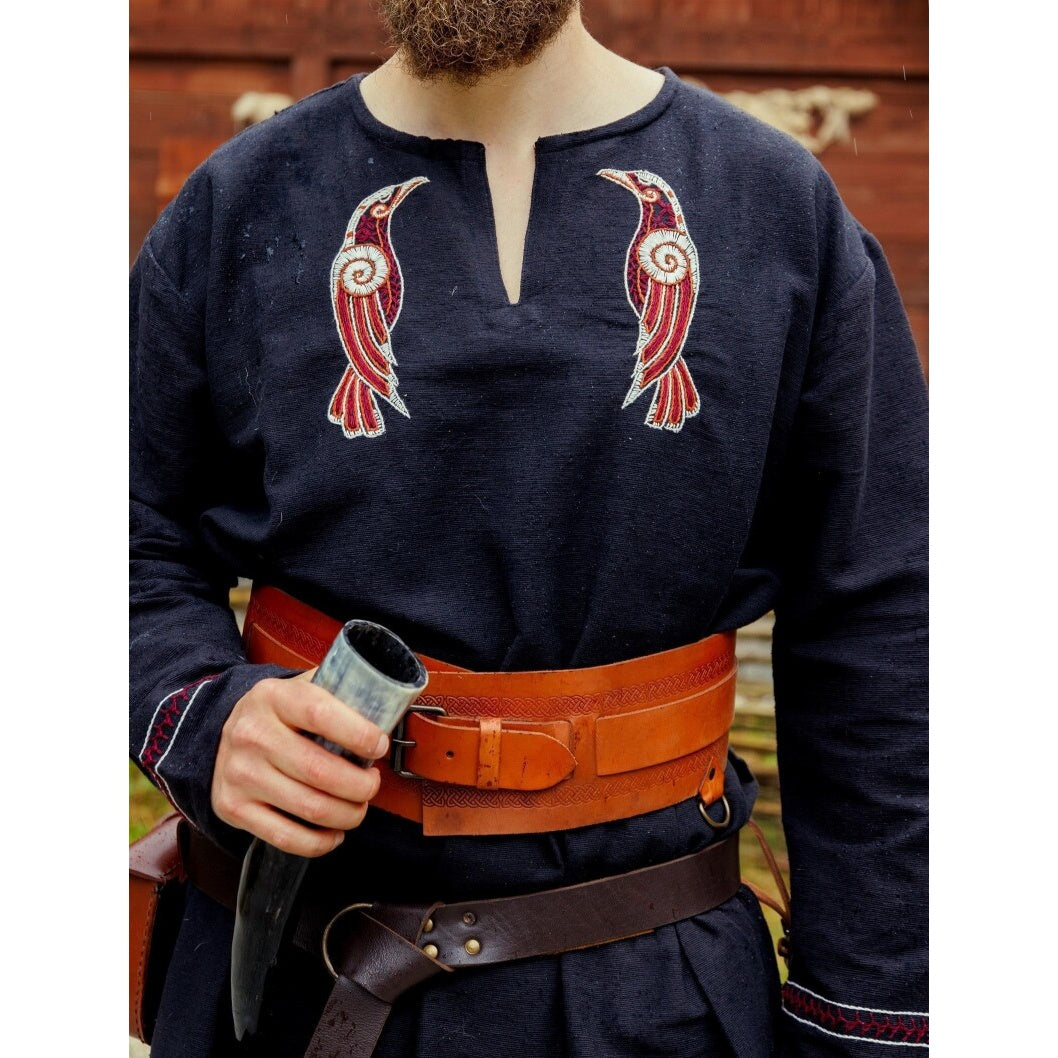 Image produit Tunique viking médiévale Hugin & Munin noir