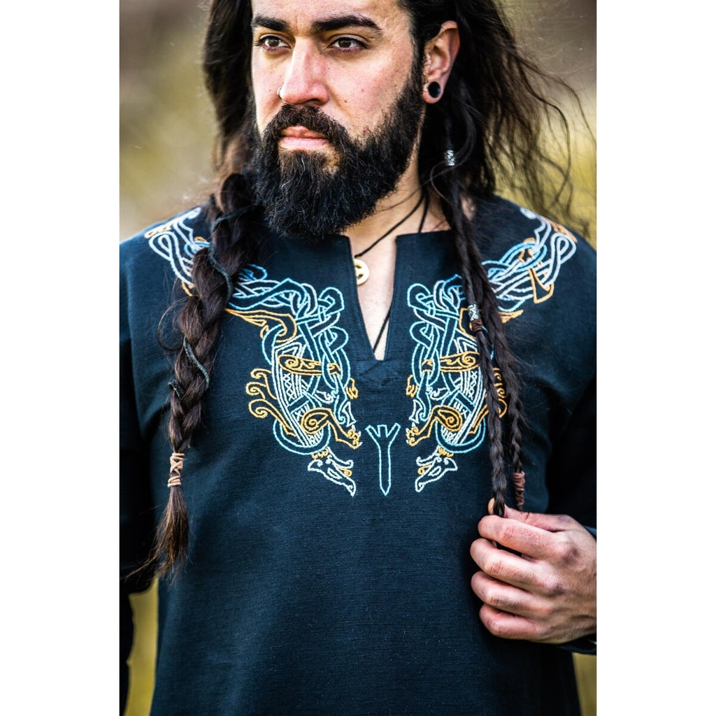 Image produit Tunique viking médiévale Snorri noir