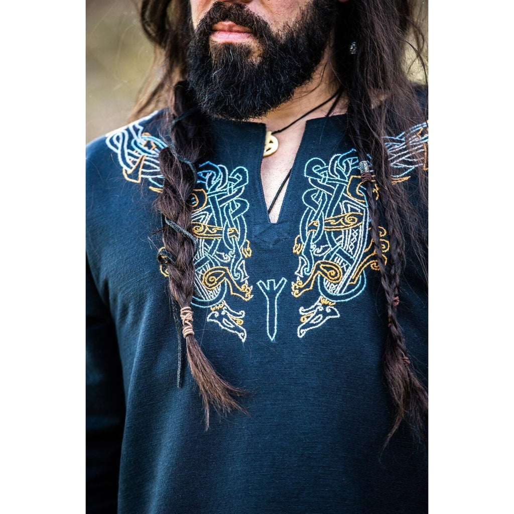 Image produit Tunique viking médiévale Snorri noir