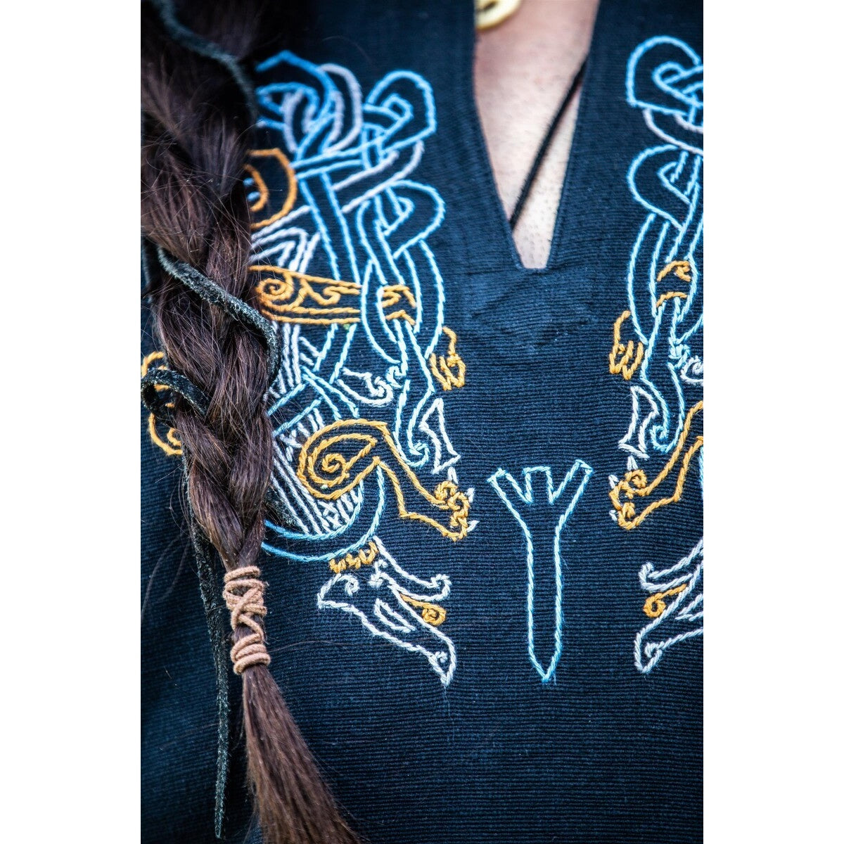 Image produit Tunique viking médiévale Snorri noir