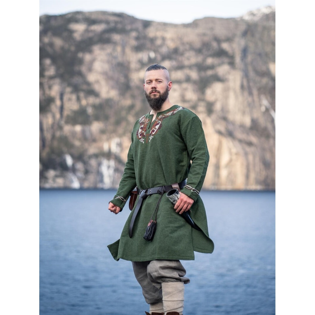 Image produit Tunique viking médiévale Snorri verte