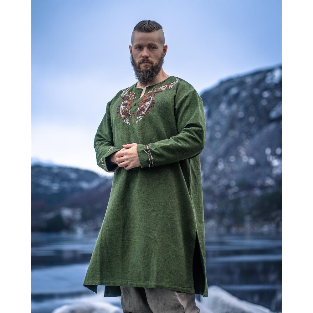 Image produit Tunique viking médiévale Snorri verte