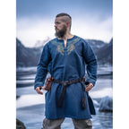 Image produit Tunique viking médiévale Snorri gris bleuté
