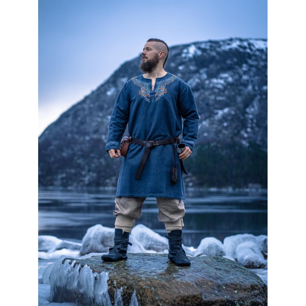 Image produit Tunique viking médiévale Snorri gris bleuté