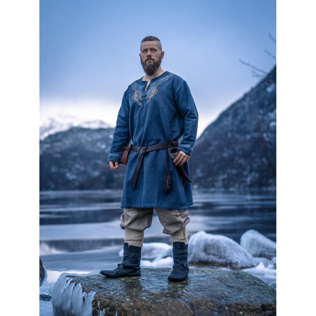 Image produit Tunique viking médiévale Snorri gris bleuté