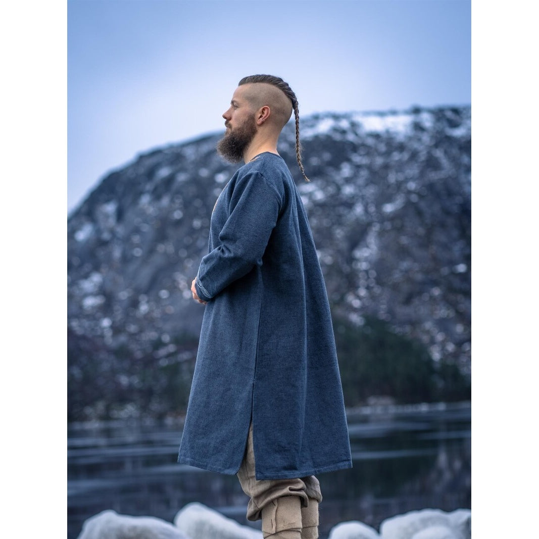 Image produit Tunique viking médiévale Snorri gris bleuté