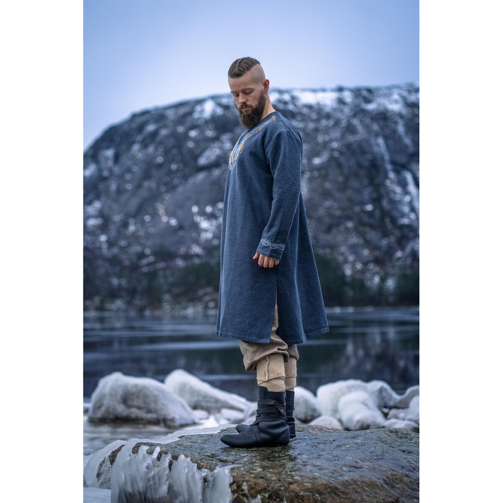 Image produit Tunique viking médiévale Snorri gris bleuté