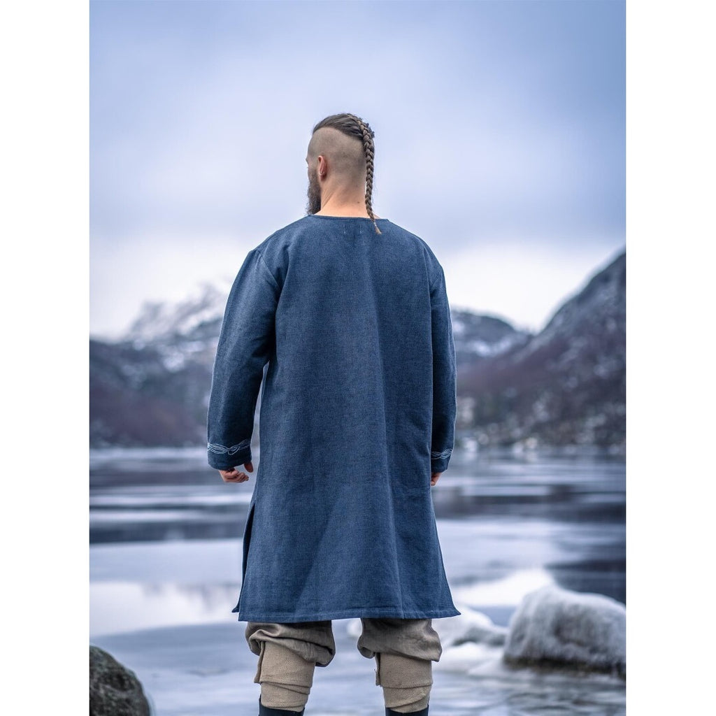 Image produit Tunique viking médiévale Snorri gris bleuté