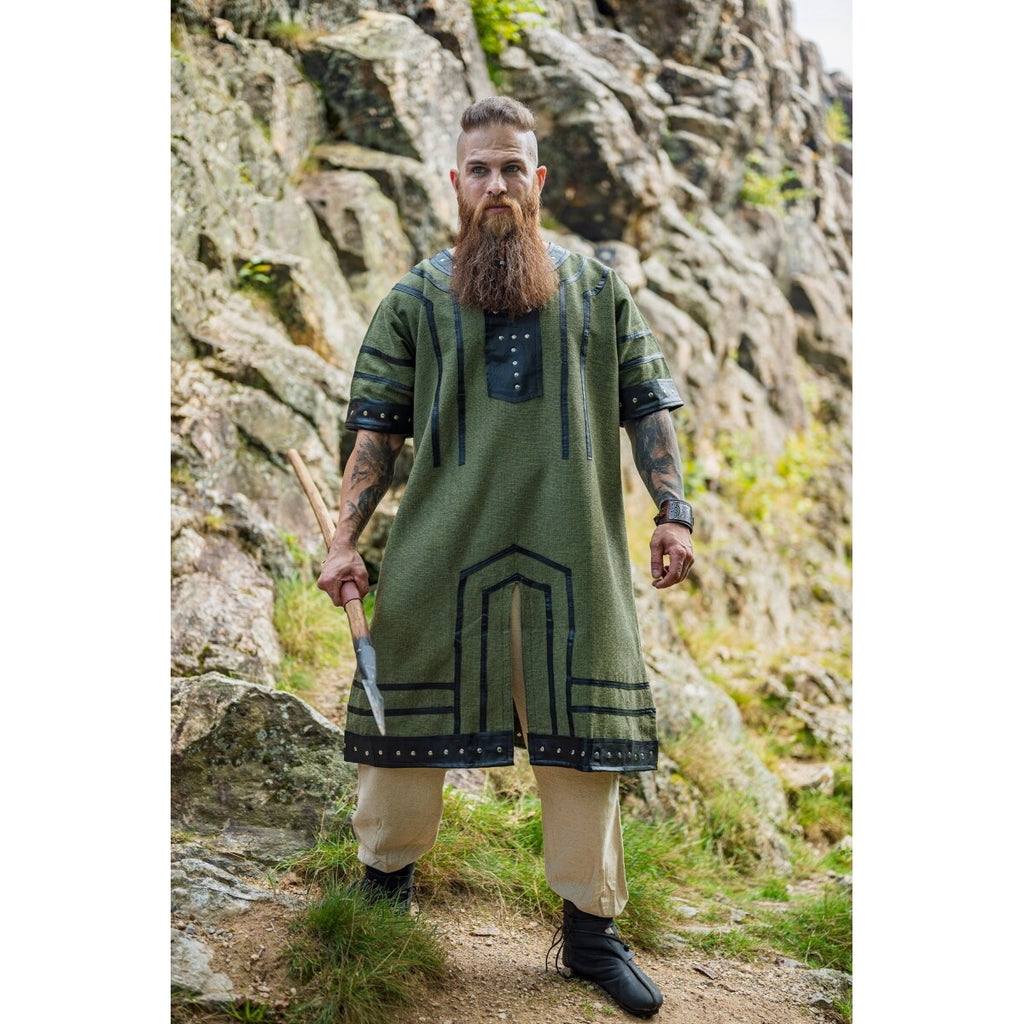 Image produit Tunique viking médiévale Rollo manches courtes vert