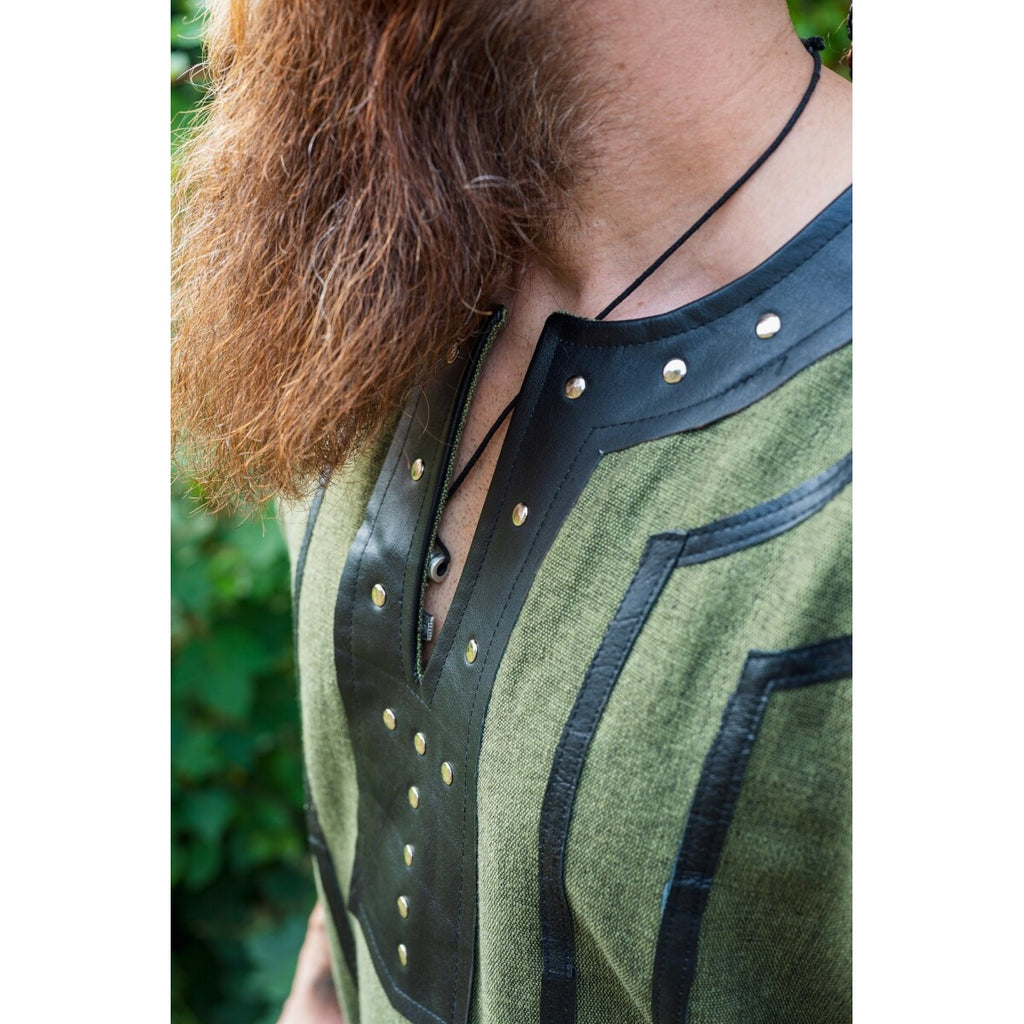 Image produit Tunique viking médiévale Rollo manches courtes vert