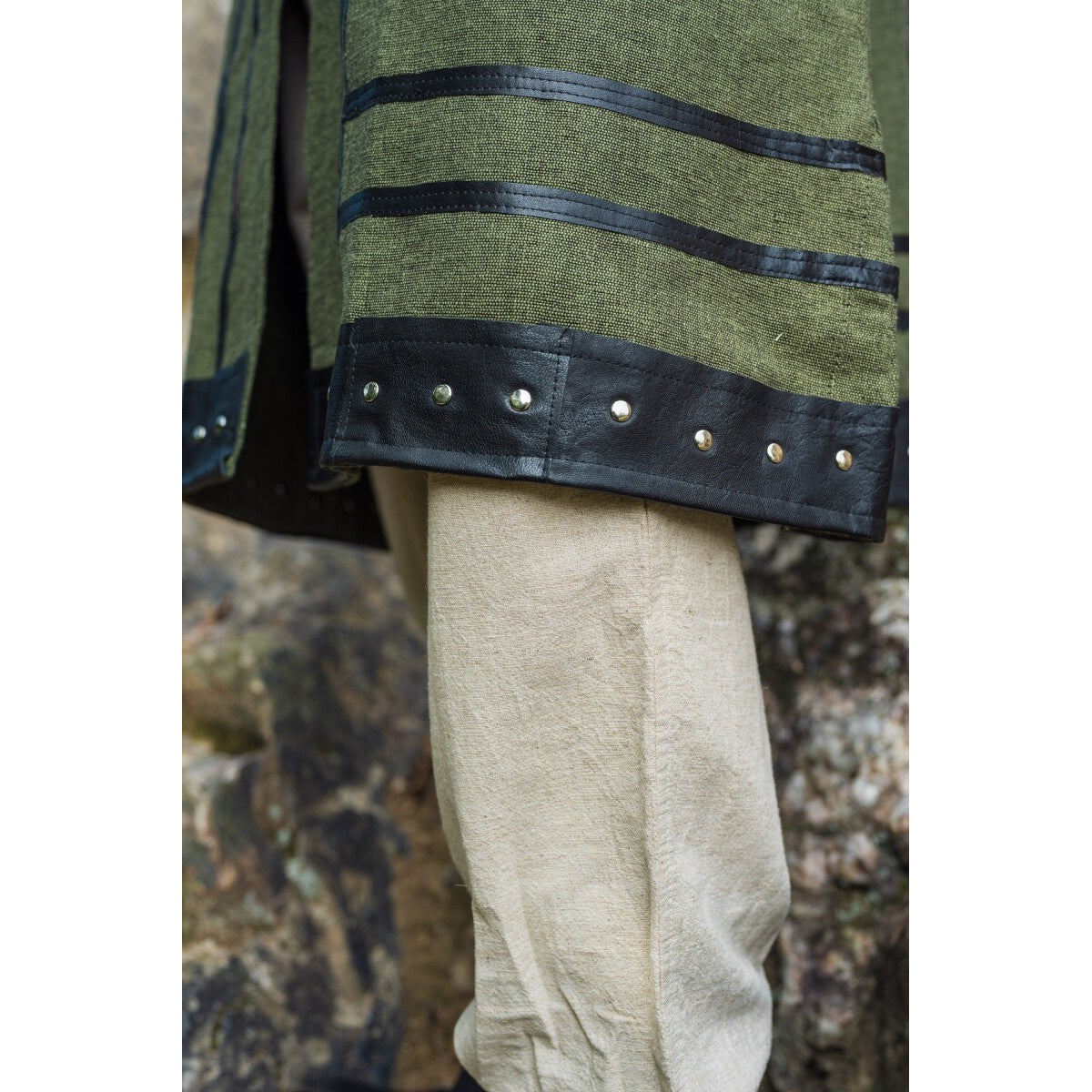 Image produit Tunique viking médiévale Rollo manches courtes vert