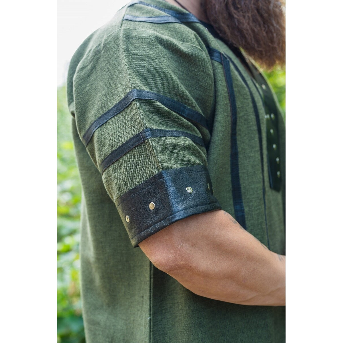 Image produit Tunique viking médiévale Rollo manches courtes vert