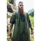 Image produit Tunique viking médiévale Rollo manches courtes vert