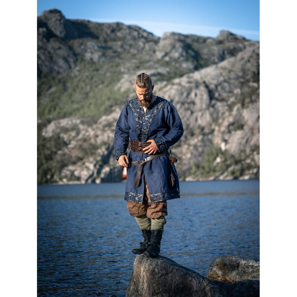 Image produit Tunique viking médiévale Erik bleu foncé