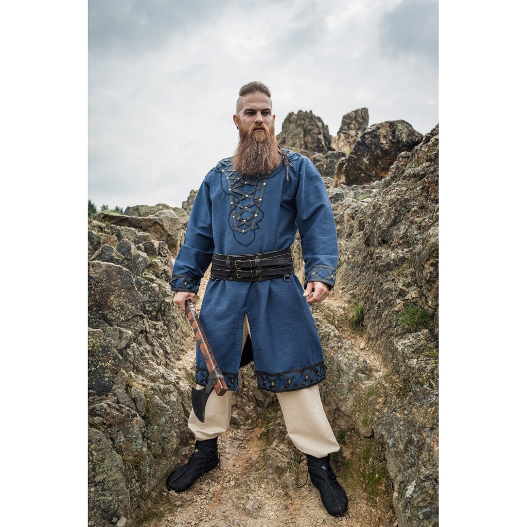 Image produit Tunique viking médiévale Erik bleu foncé