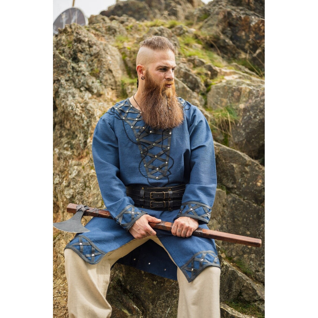 Image produit Tunique viking médiévale Erik bleu foncé