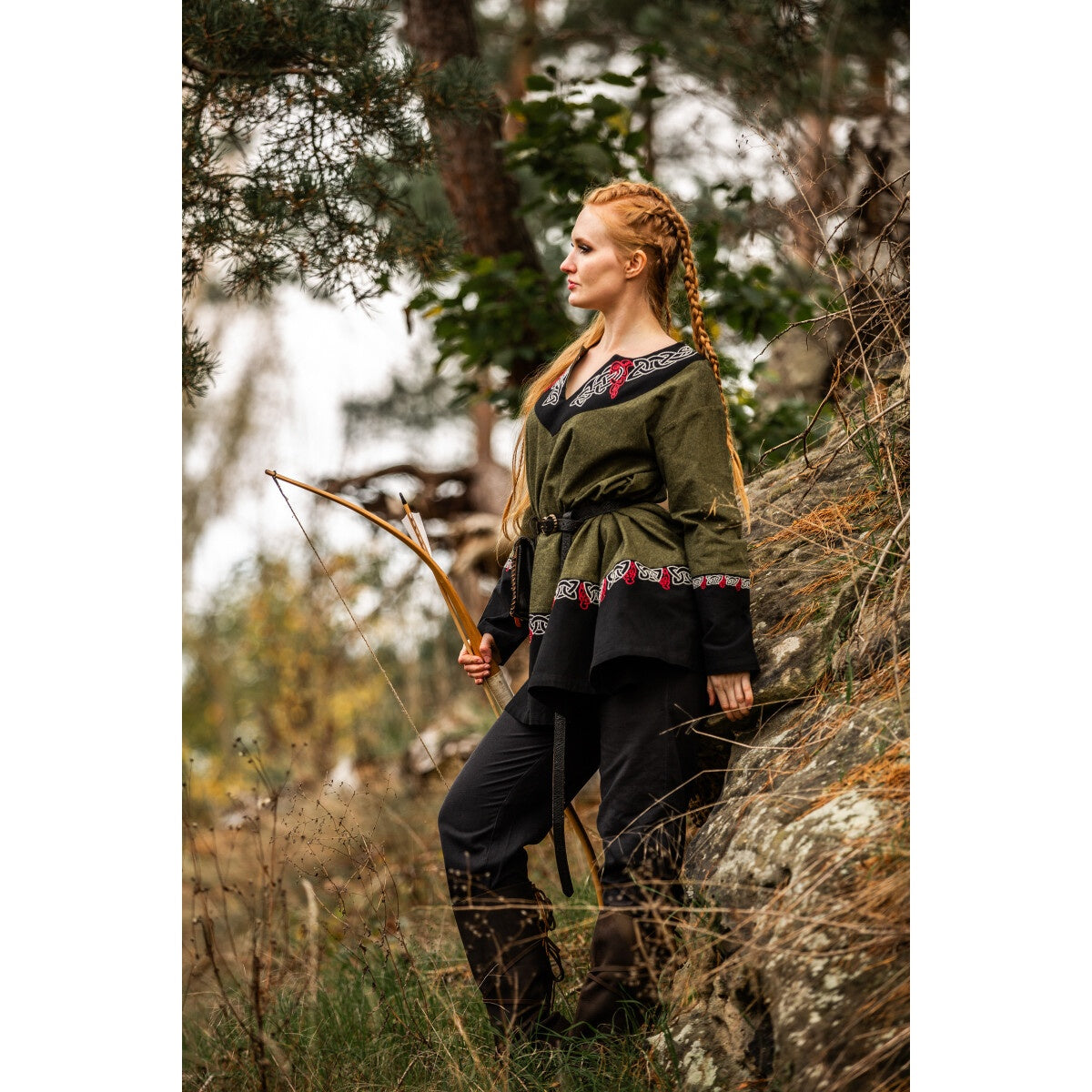 Image produit Tunique viking médiévale Freydis olive