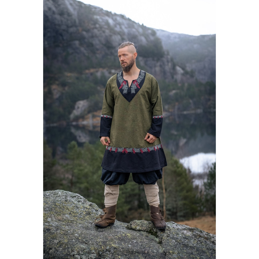 Image produit Tunique viking médiévale Freydis olive