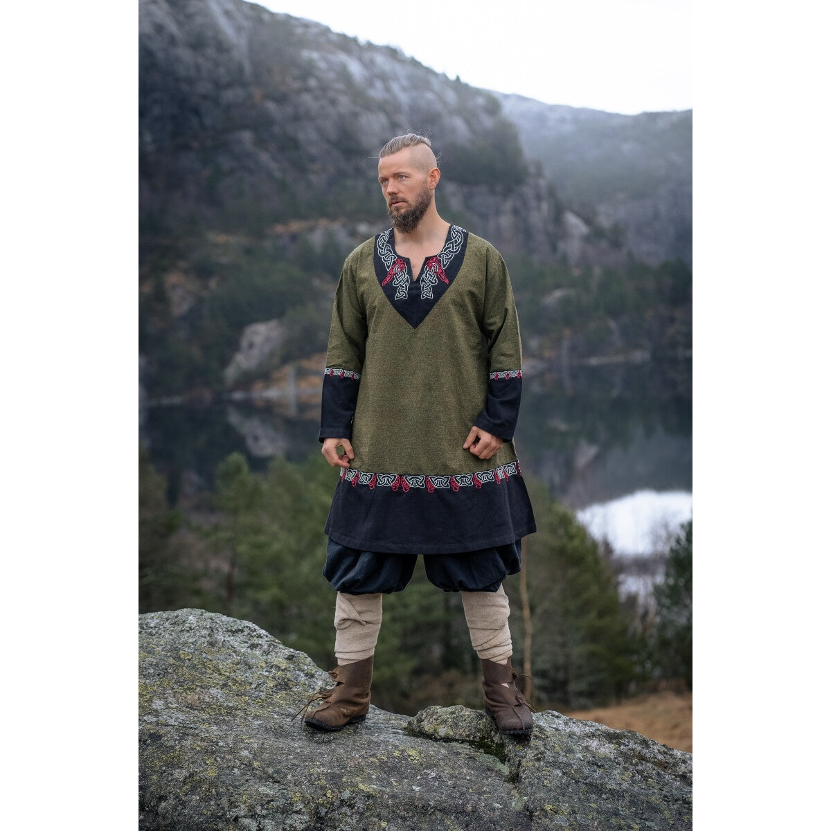 Image produit Tunique viking médiévale Freydis olive