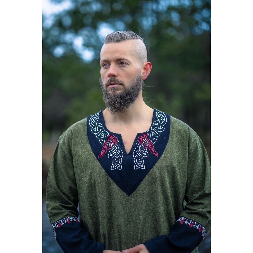 Image produit Tunique viking médiévale Freydis olive