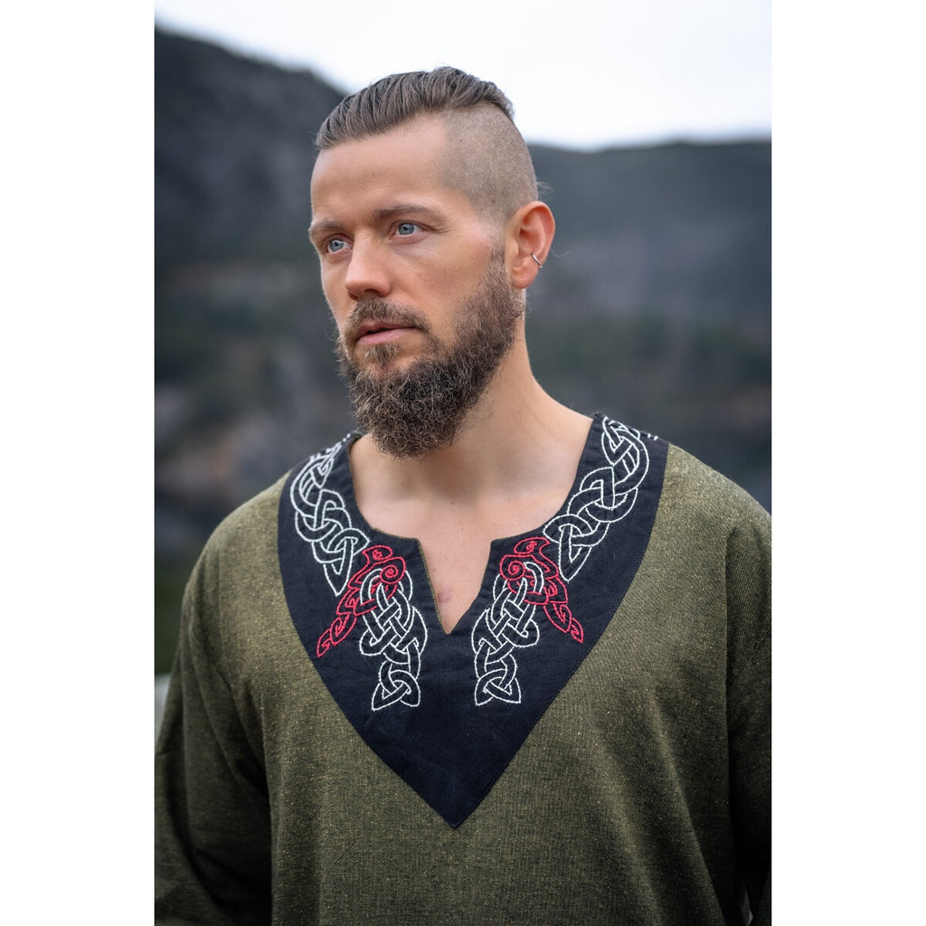 Image produit Tunique viking médiévale Freydis olive