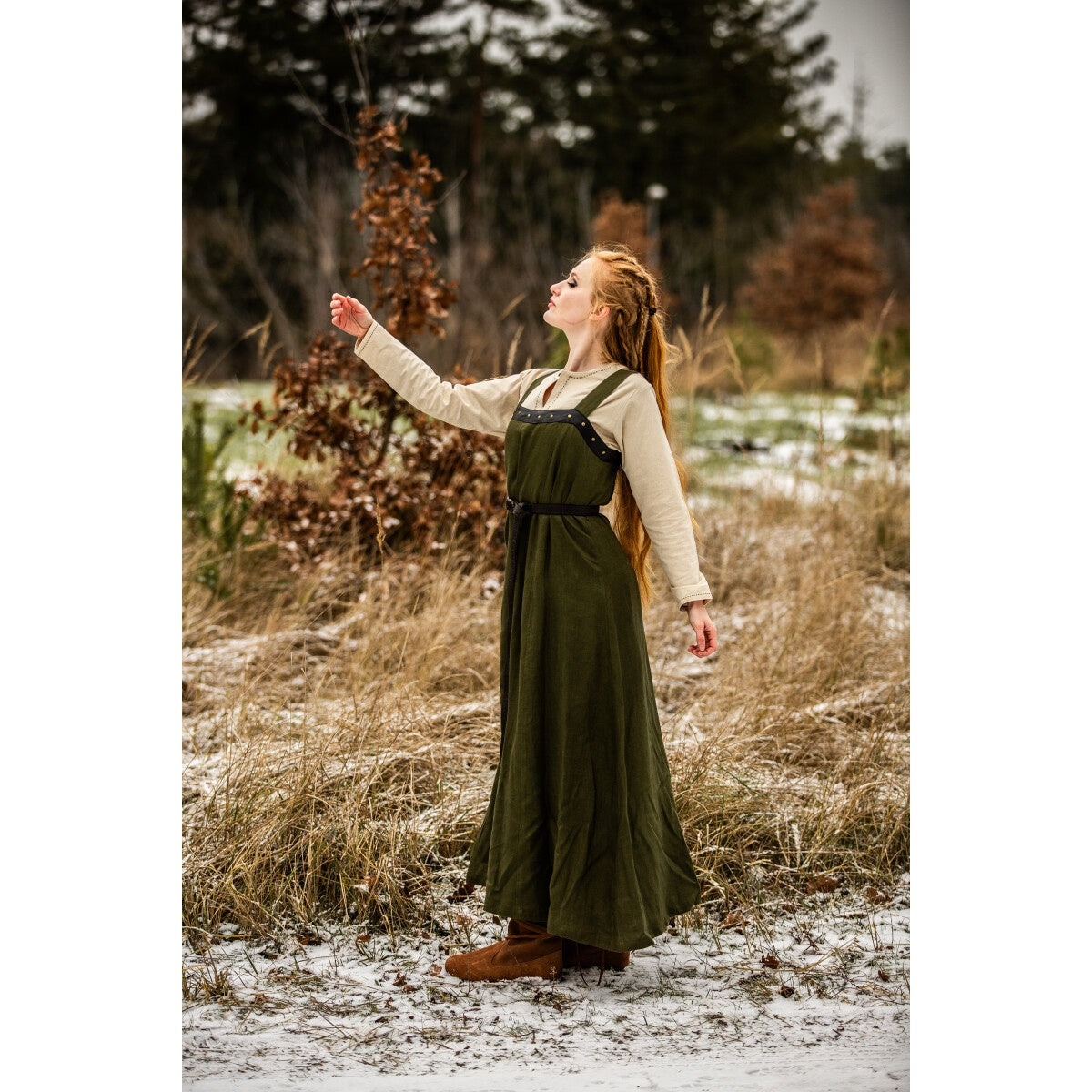 Image produit Sur-robe viking médiévale Alena vert