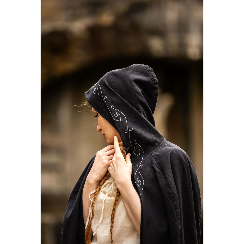 Image produit Cape médiévale avec broderie Erna noir