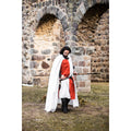 Image produit Cape médiévale du templier Arnulf blanc-rouge