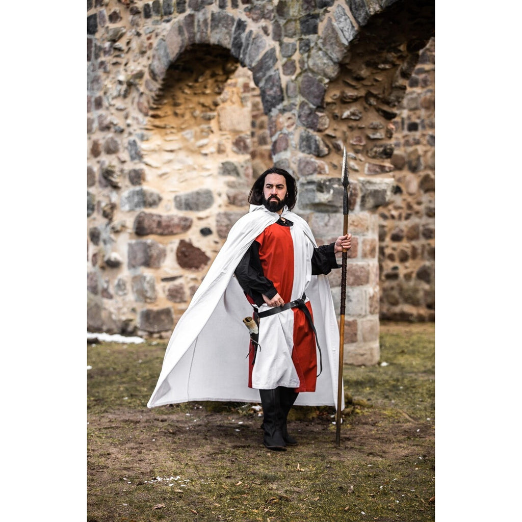 Image produit Cape médiévale du templier Arnulf blanc-rouge