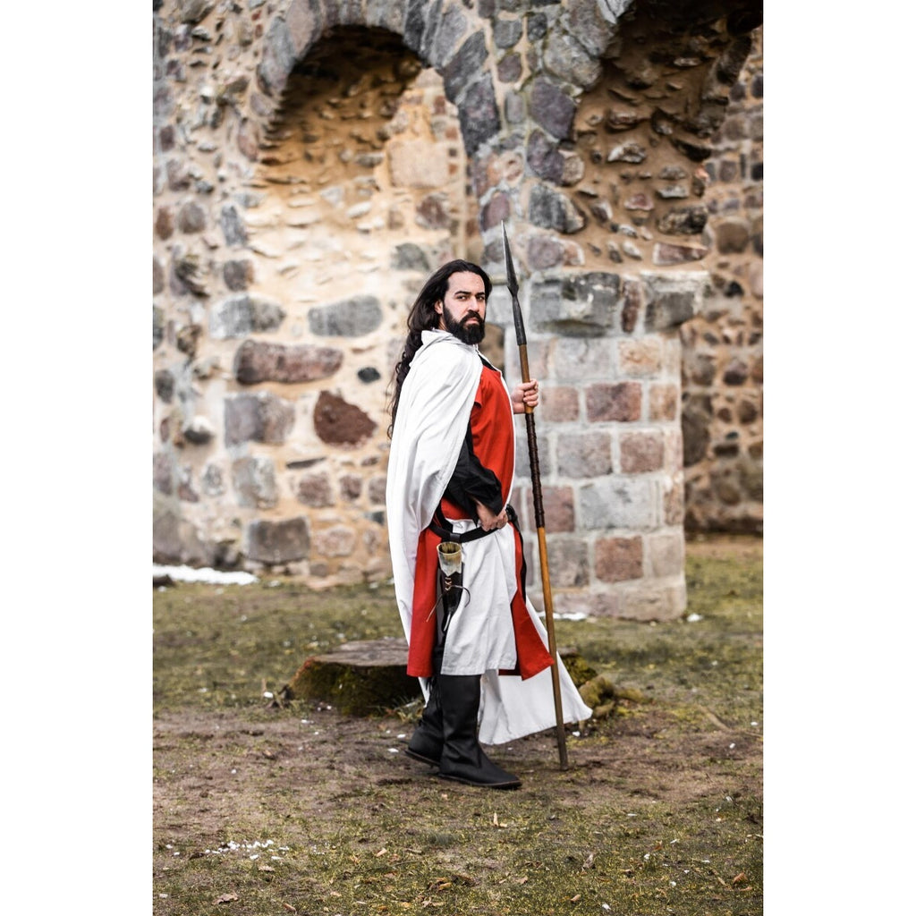 Image produit Cape médiévale du templier Arnulf blanc-rouge