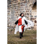 Image produit Cape médiévale du templier Arnulf blanc-rouge