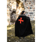 Image produit Cape médiévale des Templiers Arnulf noir-rouge