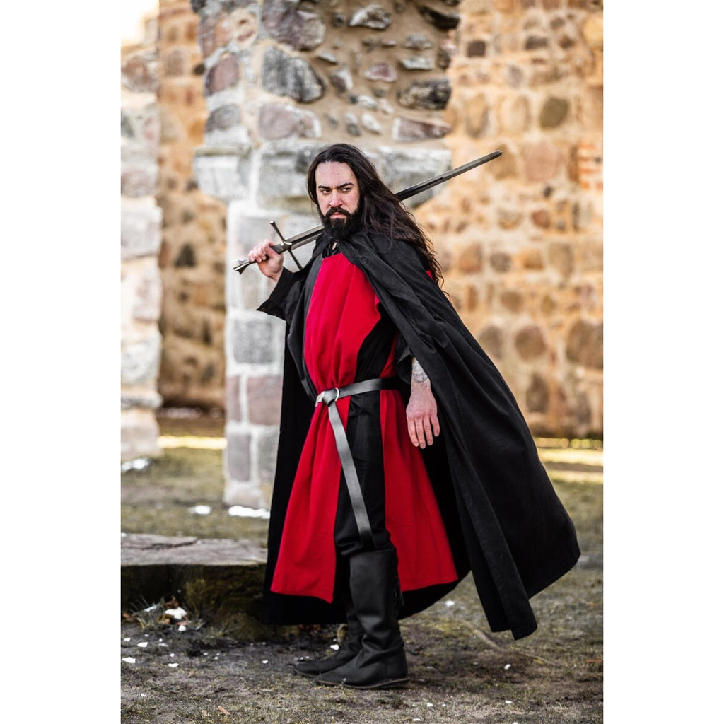 Image produit Cape médiévale des Templiers Arnulf noir-rouge