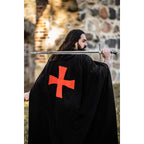 Image produit Cape médiévale des Templiers Arnulf noir-rouge