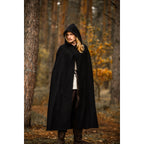 Image produit Cape médiévale à capuche Thorian laine noir
