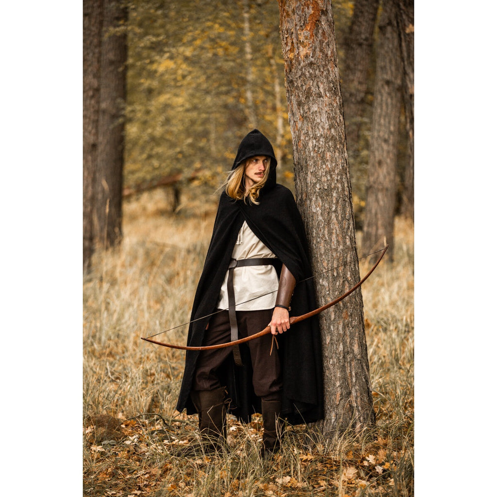 Image produit Cape médiévale à capuche Thorian laine noir
