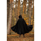 Image produit Cape médiévale à capuche Thorian laine noir