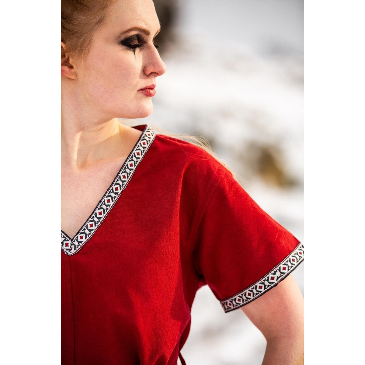 Image produit Tunique viking médiévale Matilda rouge