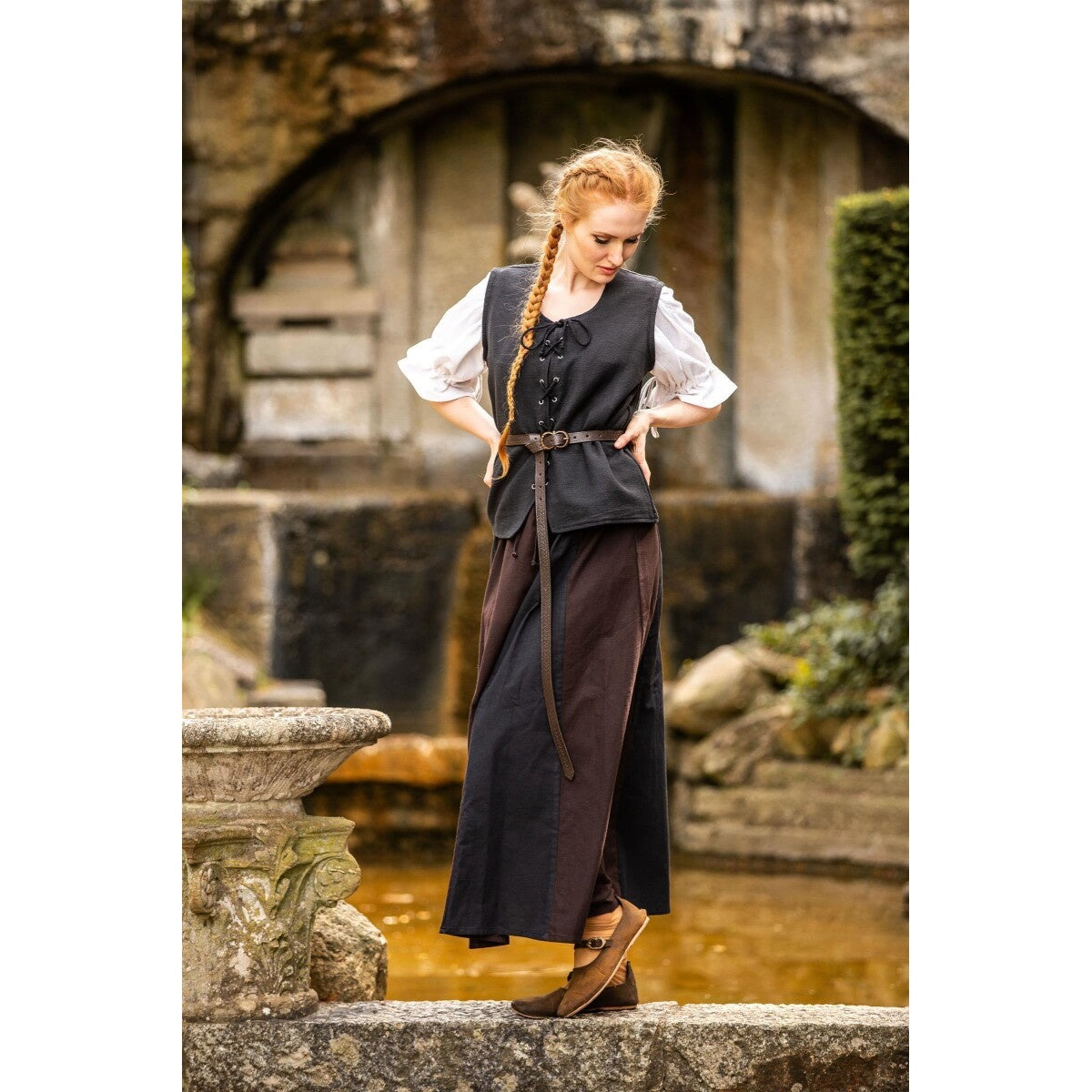 Image produit Gilet médiéval en coton Franziska noir