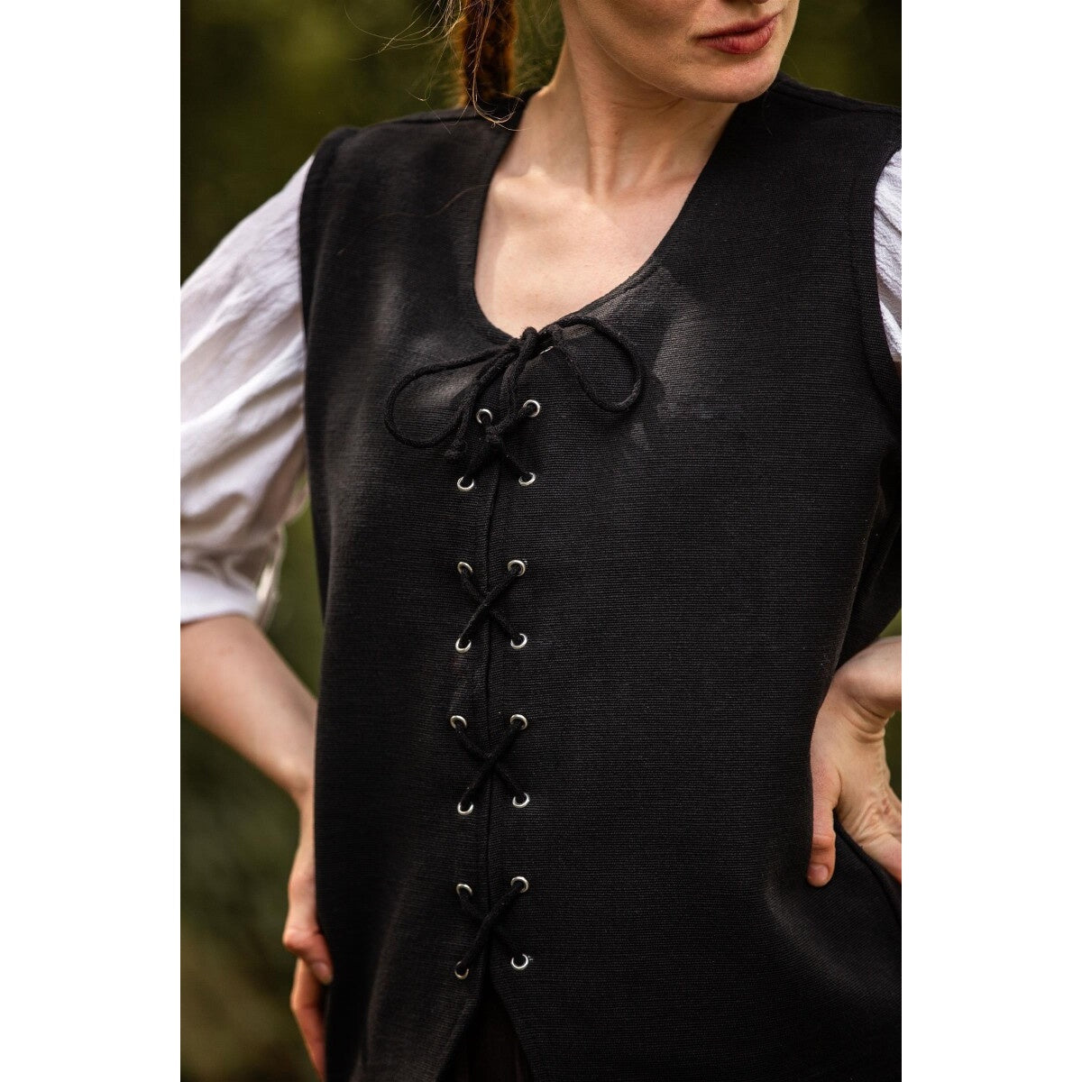 Image produit Gilet médiéval en coton Franziska noir