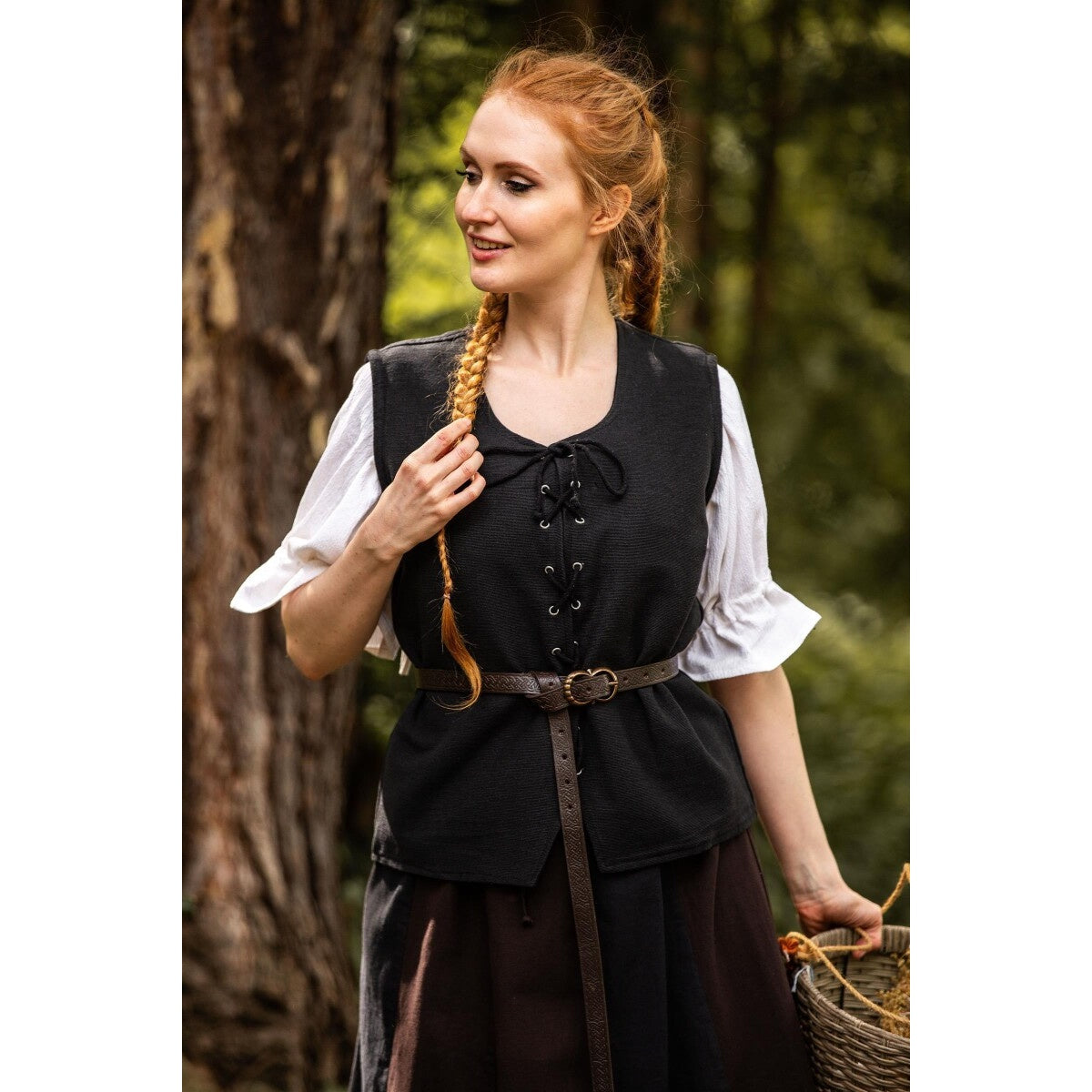 Image produit Gilet médiéval en coton Franziska noir
