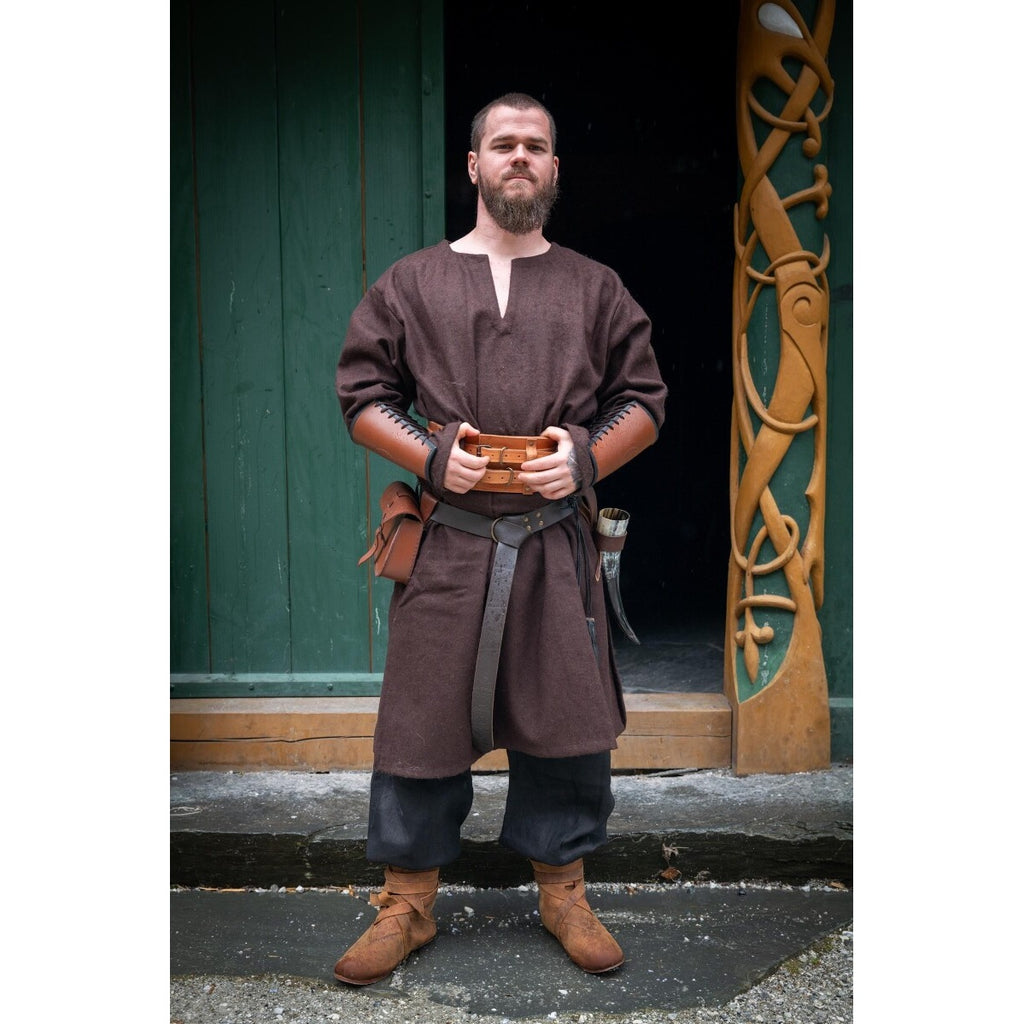 Image produit Tunique viking médiévale en laine Olvisson marron