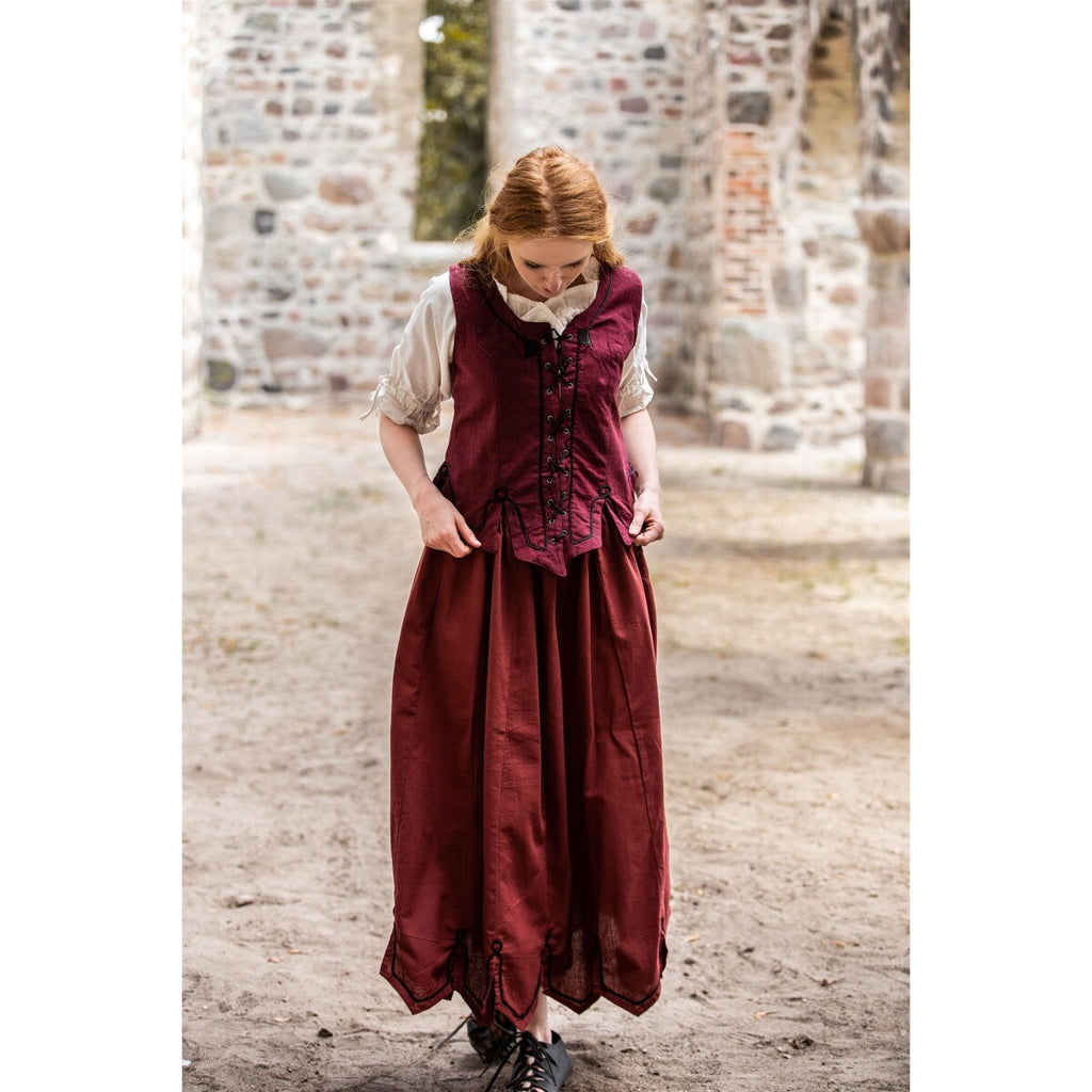 Image produit Gilet corseté médiéval Selma rouge