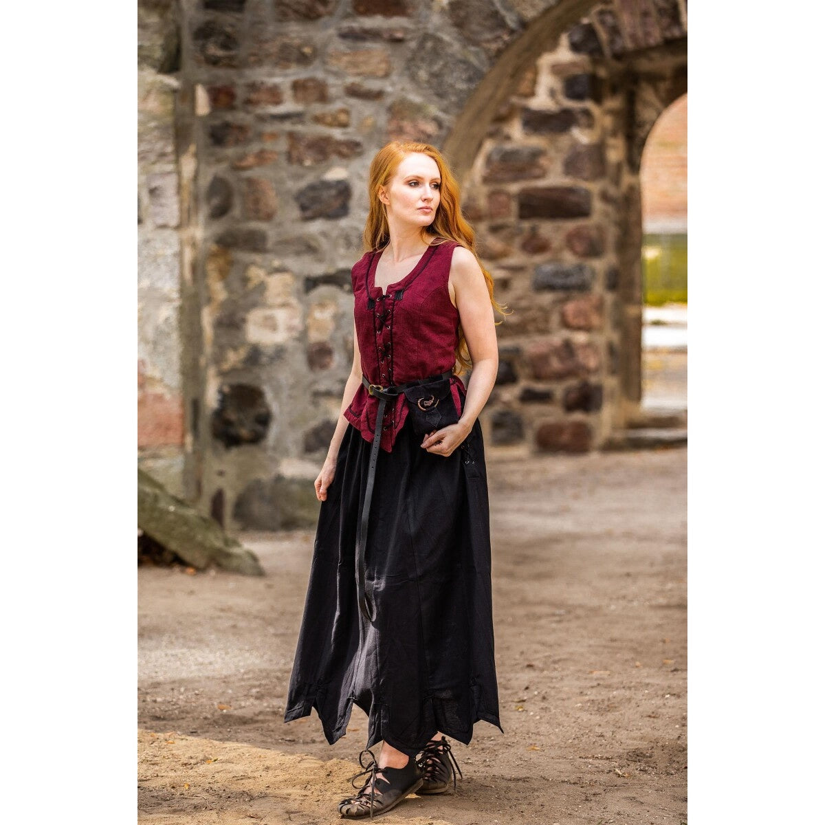 Image produit Gilet corseté médiéval Selma rouge
